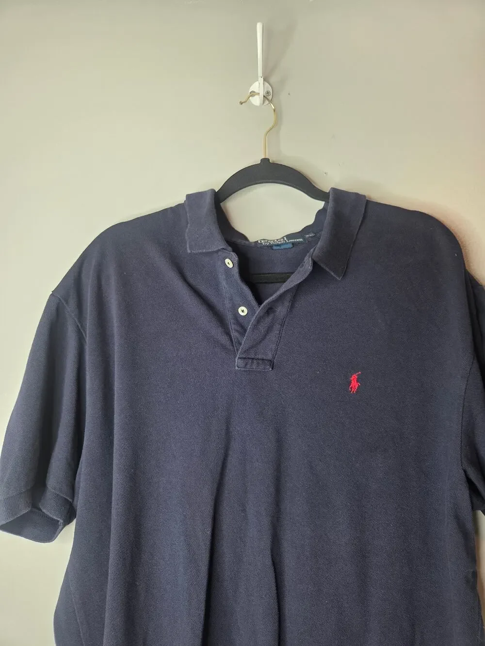 Polo Ralph Lauren Mens Size Xl Navy Blue Banded Short Sleeve Polo